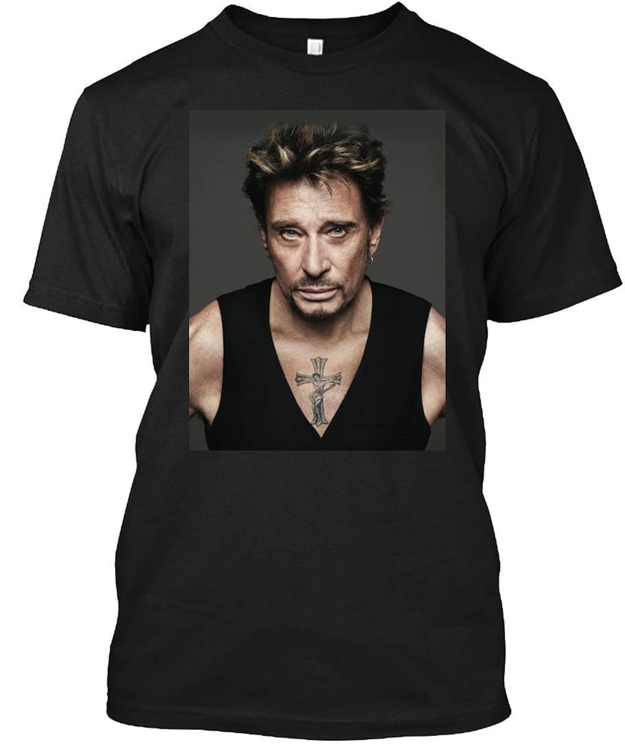 Johnny Hallyday 2 Tee T Shirt Black Kitilan