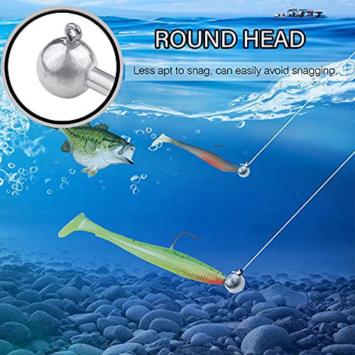 Atibin Round Ball Jig Head Hook Bass Tackle Jig Head Lead Barb