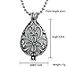 FM FM42 Glow in The Dark Openwork Teardrop Locket Pendant Necklace (Deep Blue Light) GN1179