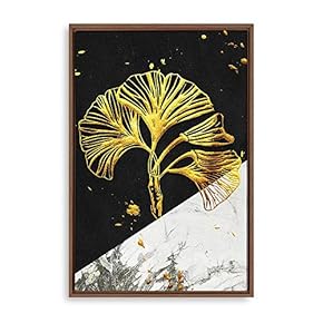 Framed Canvas Wall Art Golden Forest Canvas Prints Home Artwork Decoration for Living Room,Bedroom - 16x24 inches