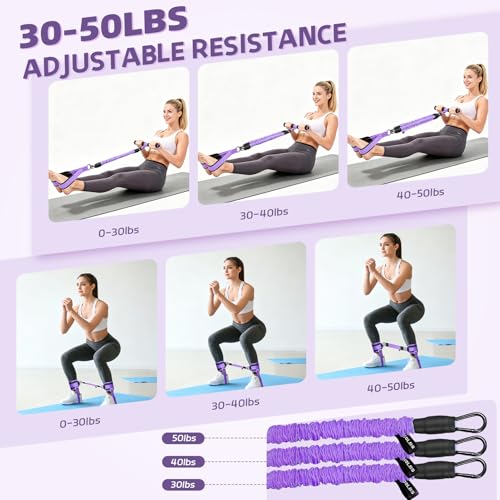 Set of Resistance Bands, Elastic Bands for Pedal and Handles, Ankle Pulleys Gym, Elastic Bands for Figure 8, Fitness Elastic Band for Abs at Home