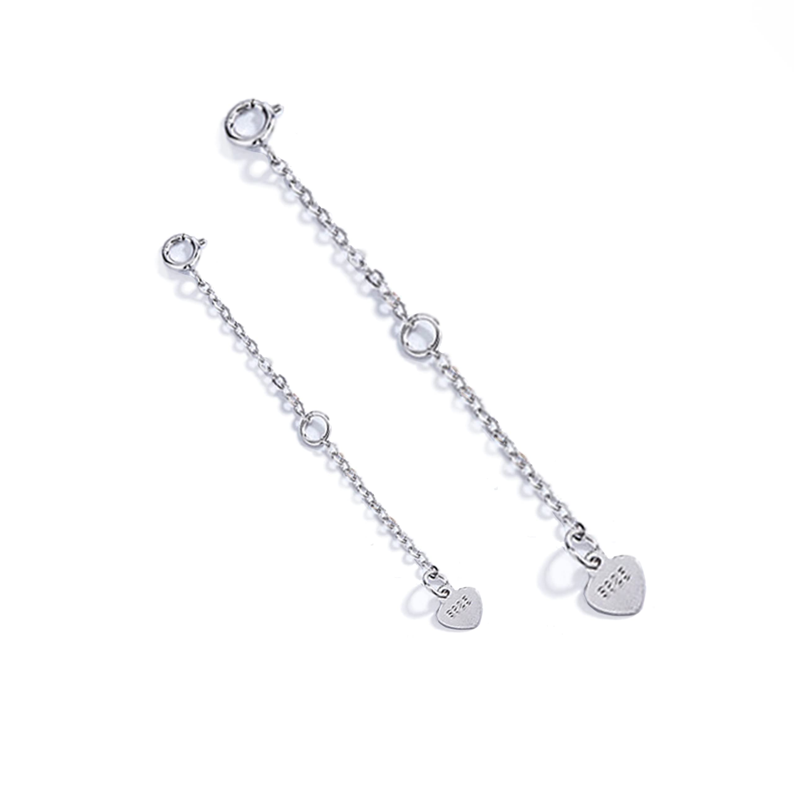 Buer Homie 2PCS Necklace Extender Silver 925, 2"/ 3" Chain Extension for Bracelet Or Anklet, 925 Sterling Silver Chains for Jewellery Making DIY (Silver)