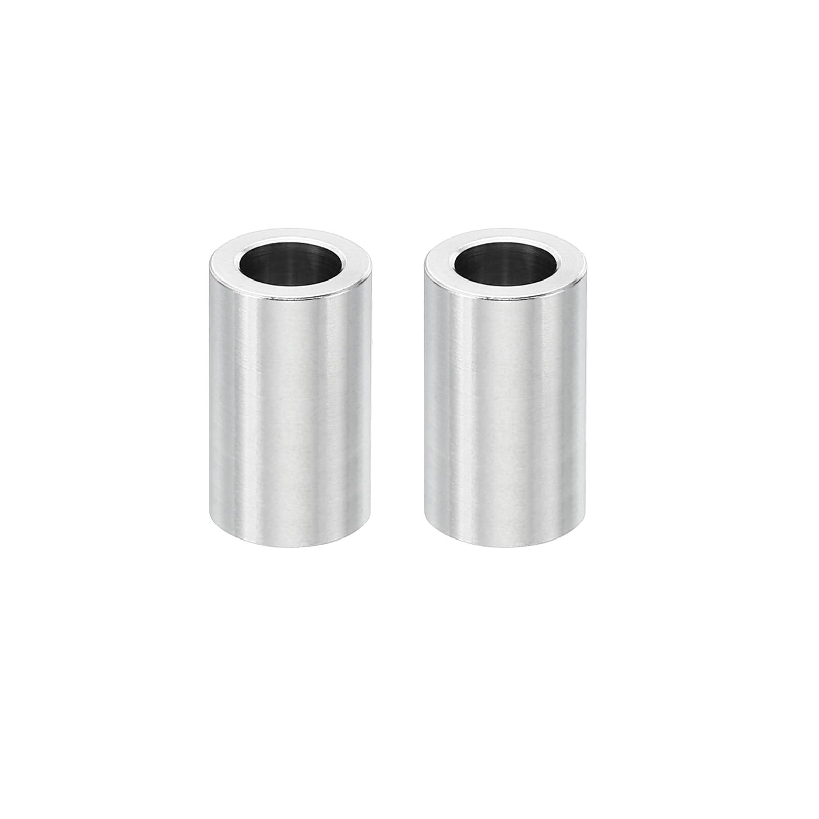 PATIKIL M6 Stainless Steel Spacers, 2 Pcs Metal Spacer Stainless Steel 6.2mm ID x 10mm OD x 20mm L Spacer Screw Standoff Round for 1/4" or M6 Screw Bolts