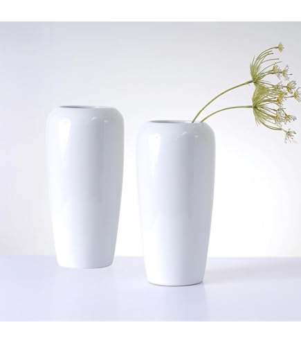 Amazon.com: Hosley Set of 2 Grey Ceramic Vase 7.25