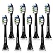 Compatible Philips Sonicare DiamondClean and Exceptional Plaque Control Brush Heads, 8 Pack, Black, HX6068. Up to 6x more Plaque than a Manual Toothbrush. This Product has Patent, Protected by US Law.