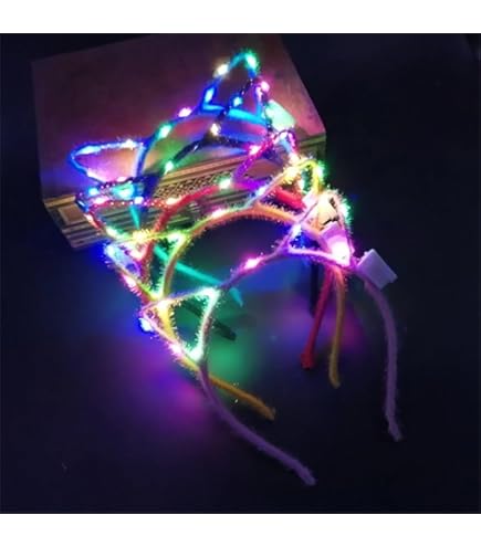MQIONGJOOY 24 Diademas Que Brillan En La Oscuridad, Accesorios Luminosos Para El Cabello, Para Fiestas, Festivales, Conciertos (2 Flores