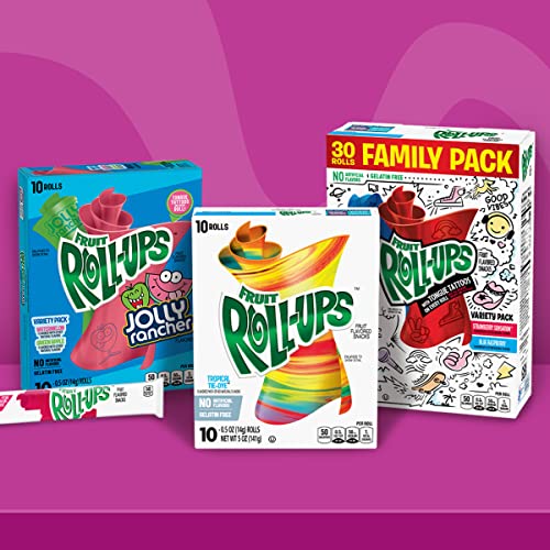 Fruit RollUps Fruit Flavored Snacks, Jolly Rancher, Variety Pack, 10