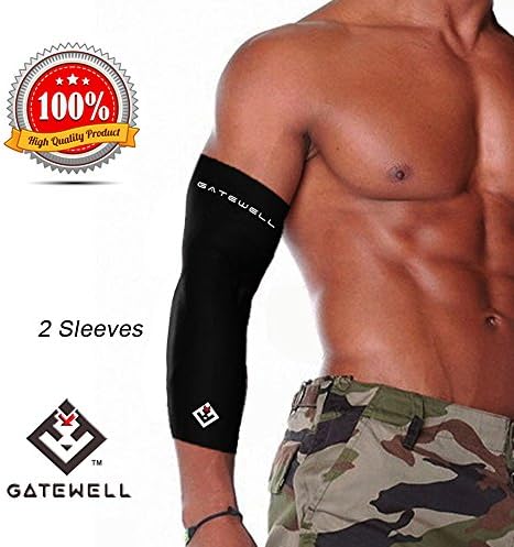 GATEWELL Arm Sleeves (1 Pair) Men, Women &amp; Youth Basketball Shooter Sleeve - Best Protection for Lymphedema - Elbow Warmers for Football, Baseball, Running, Volleyball &amp; Athletic Sports BLACK - M