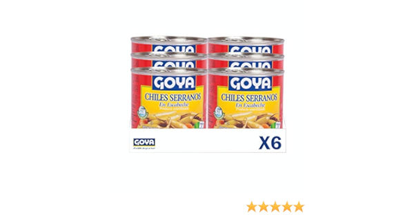 Goya Chiles Serranos en Escabeche, 6 Unidades x 312 Gramos ...