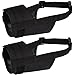 CollarDirect 2-PCs Set Dog Muzzles - Adjustable Soft Breathable Nylon Dog Mouth Guard Cover for Small, Medium and Large Dogs, Anti Chewing, Barking & Biting - Black & Red (2 Black, S)
