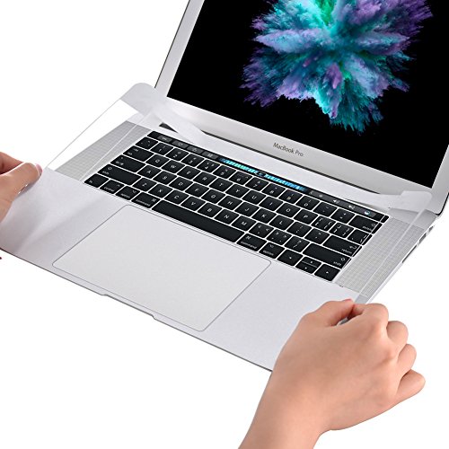 ChasBete Macbook Palm Rest Protective Cover Ultra Thin Durable Sticker Skin with Trackpad Protector for 2016 Release Macbook Pro 15 inch with Touch Bar Model A1707 Silver