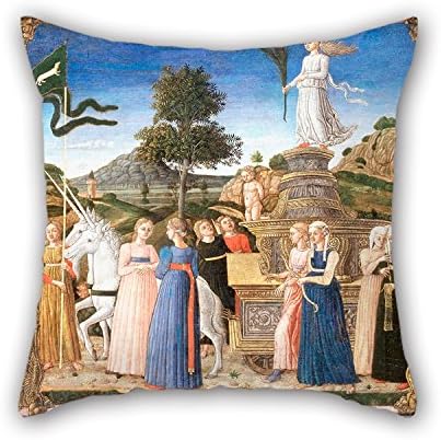 Artistdecor Oil Painting Girolamo Da Cremona - The Triumphs Of Petrarch Christmas Pillowcase Best For Gril Friend Festival Car Seat Bf Bar Festival 20 X 20 Inches / 50 By 50 Cm(2 Sides)