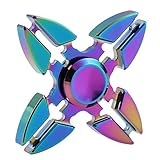 Anwish Colorful Metal Rainbow Finger Spinner High Speed Stainless Steel Bearing ADHD Focus Anxiety Relief Toys Perfect For Autism and ADD, ADHD, Anxiety (G)