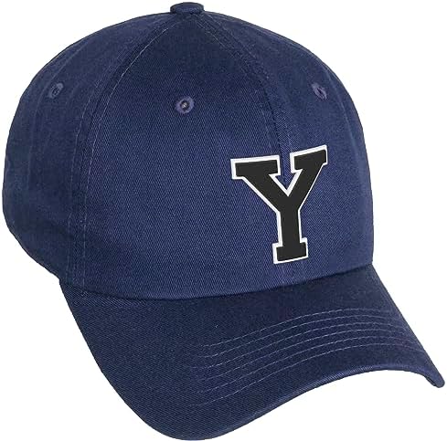 Classic Baseball Hat Custom A to Z Initial Team Letter, Navy Cap