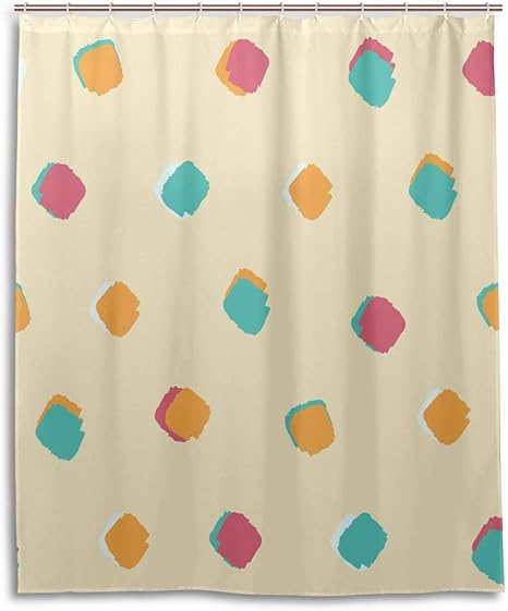 Amazon La Rose シャワーカーテン バスカーテン おしゃれ ドッド カラフル かわいい 防カビ 防水 防滴 速乾 遮像 リング付属 風呂 カーテン 目隠し用 間仕切り バス用品 取付簡単 150 180cm シャワーカーテン ホーム キッチン オンライン通販