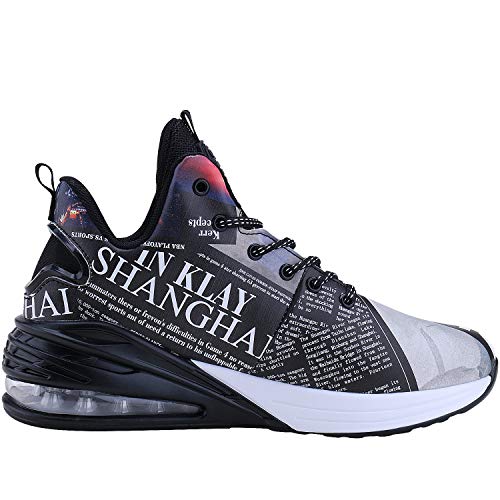 FEITAI Mens Basketball Shoes Air Cushion Running Sneakers Men Sport Fashion High Top Athletic, Black 11
