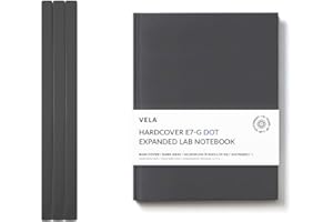 Vela Sciences E7 Expanded Hardcover Lab Notebook, 9.25 x 11.75 in (23.5 x 30 cm), 144 Pages, Permanent Bound, 70lb Heavyweight Paper (3-Pack, Dot)