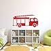 ufengke Fire Engine Truck Wall Stickers for Kids Removable Peel and Stick Vinyl Wall Art Decals for Bedroom Living Room