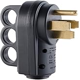 Veepeak 50 Amp RV Plug Male Replacement NEMA 14-50P Heavy Duty 125V/250V 4 Prong Electrical Power Connector Extension Cord En