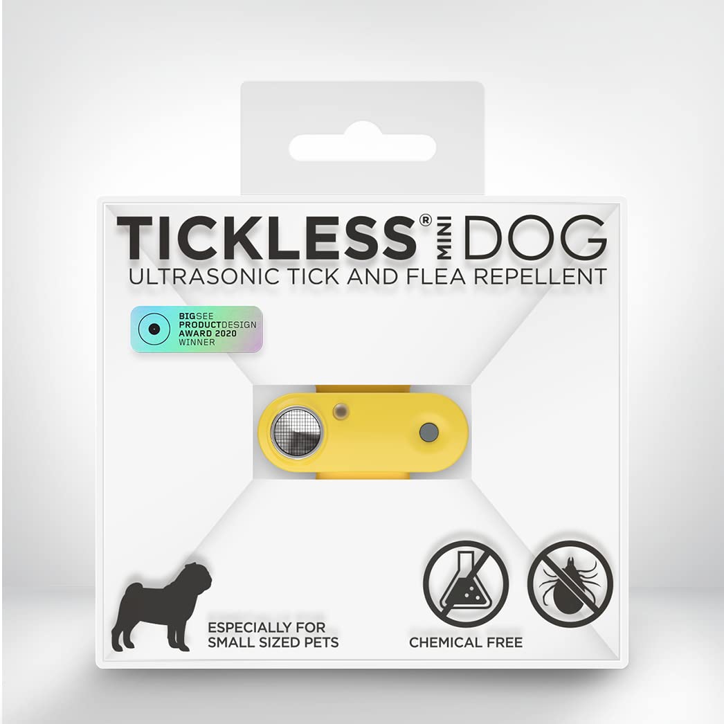 Tickless Mini Dog - Chemical Free, Ultrasonic, Natural Flea & Tick Repellent for Dogs - Marigold