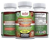 Ashwagandha-Organic Capsules wth Black Pepper 1300 mg Super Strength Health Supplemetn - Balances your Body Natural Anxiety Relief for Men and Women, Stress Support & Mood Enhancer | 60 Count