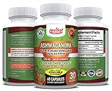 Organic India Ashwagandha Root Capsules with Black Pepper Extract 1300 mg | Super Strength Herbal Supplement, Natural Anxiety Relief + Stress Support + Mood Enhancer - Soft Vegan Pills | 60 Count