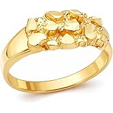 10k Yellow Gold Nugget Ring For Women