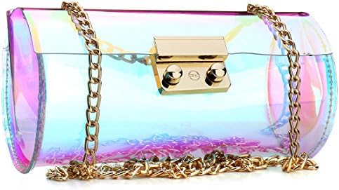 Women's Laser Hologram Shining Cross Body bag Transparent Sling bag Clear Beach Waterproof Swimming Purse