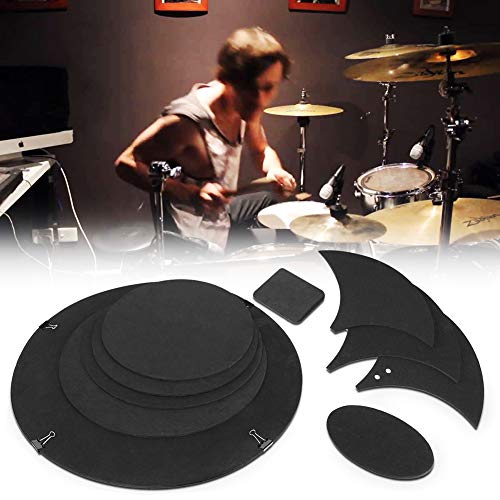 qInsSZm 10Pcs Bass Snare Drum Sound Off Quiet Mute Silencer Drumming Rubber Practical Pad Set - Thumbnail 2