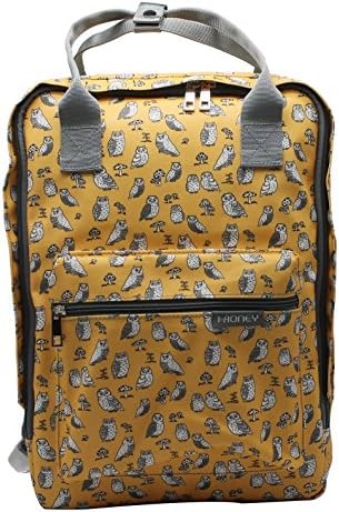 IHONEY Diaper Bag Fashion &amp; Simply Large Capacity Baby Tote Bag With Changing Pad,Handbag Backpack Also Can Hang in Stroller (Yellow-owl) 