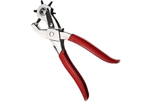 WIROJ BlueSunshine Heavy Duty Leather Hole Punch Toolfor Belts, Watch Bands, Dog Collars, Saddles, Fabric, DIY Home or Craft Projects. – Revolving for Quick Size Adjustment Plier – 6 Sizes Puncher