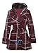 OutofGasClothing Women's Belted Fleece Button Coat Check Hood Jacket