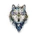 WYUEN 12 PCS/lot Wolf Temporary Tattoo Sticker for Women Men Fashion Body Art Adults Waterproof Hand Fake Tatoo 9.8X6cm FW12-01 (Wolf1)