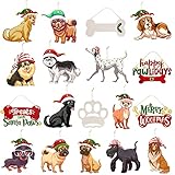 pinkblume 18Pcs Dog Christmas Tree Ornaments Merry