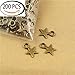 Youkwer 200Pcs 9mm x12mm Antique Alloy Stars Christmas Charms Pendants for DIY Crafting and Jewelry Making(Antique Bronze)