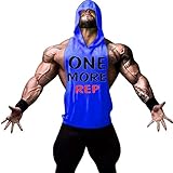 Gerlobal Mens Bodybuilding Stringer Hoodie Workout Fitness Gym Tank Top