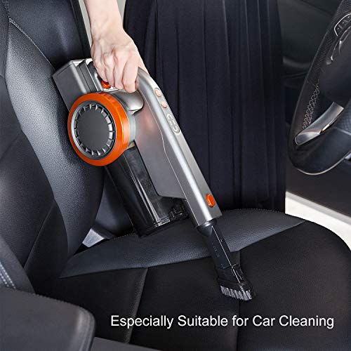Cordless Vacuum Cleaner, PUPPYOO 17Kpa Lightweight 200W Brushless Motor