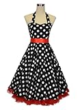 Luv Ruby Women's Rockabilly with Ribbon Bow and Petticoat Dress