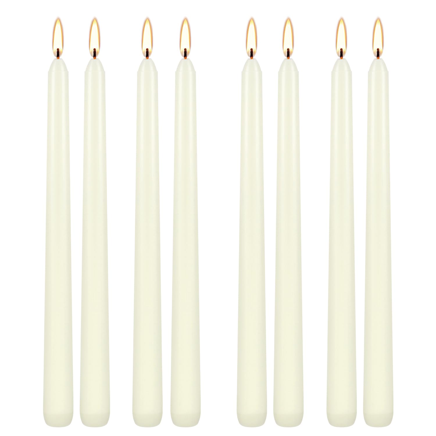 Photo 1 of ****MISSING PCS 6 PCS***Howemon 8 Pack Ivory Taper Candles 10 Inch Tall 3/4 Inch Thick Hours