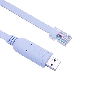 QCEs USB Console Cable, USB to RJ45 Console Cable Serial Adapter 6 Feet with FTDI Chip FT232RL Compatible with Cisco Routers/Switches Supports Windows Mac Linux