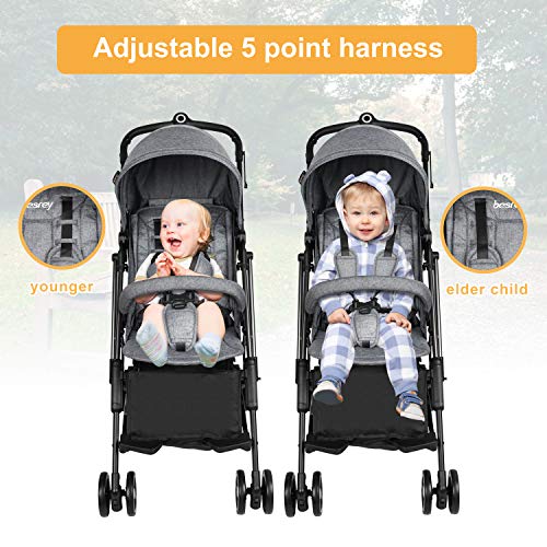 image for Besrey Airplane Stroller One Step Design for Opening & Folding Lightwe