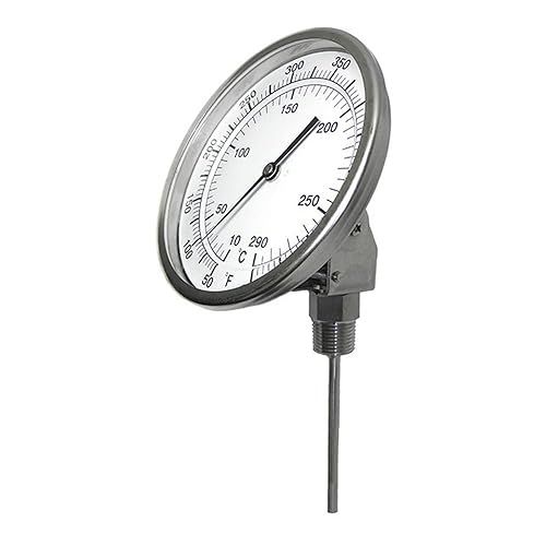 PIC Gauges B3A9-II SS Case Bimetal Thermometer, 316 SS Stem