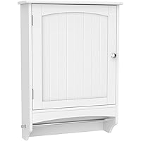 Yaheetech Medicine Cupboard, Hanging Living Room Storage with Height Adjustable Shelf and Rod - White 18.9 x 6.3 x25.8 Inches