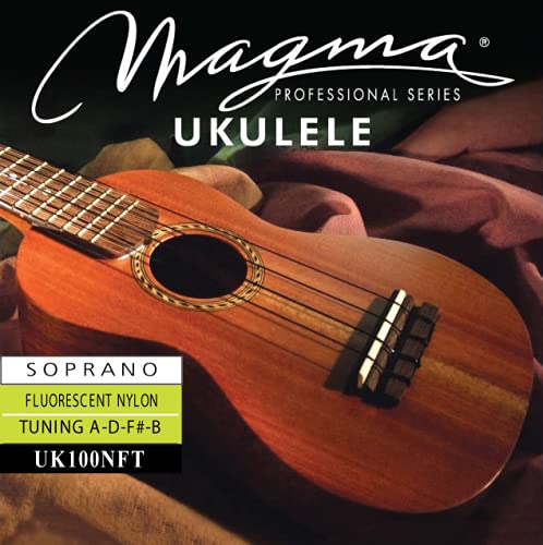 Magma Strings UK100NFT Fluorescent Nylon Soprano Ukelele Strings, Traditional Tunnig