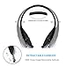 Bluetooth Headphones, Bluenin Stereo Neckband Wireless Headset Retractable Sport Earbuds with Mic for iPhone 7 iPhone 7 Plus (15 Hours Play Time, Noise-Cancelling, Bluetooth 4.1) (Jet Black)
