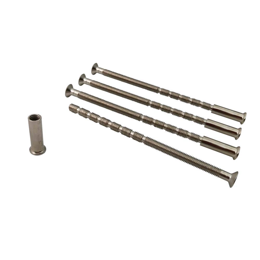 VINLIN M5 Bolt Connecting and Sleeve Fixing Screws for Patio Door Handle,Door Lock,Escutcheons,Rose,Knob,Cylinder(99mm Nickel Color 4Pcs)
