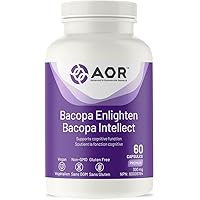 AOR Bacopa Enlighten 300mg, 60 Capsules 60-Day Supply - Vegan & Gluten-Free Supplement for Cognitive Support, Mental Clarity 