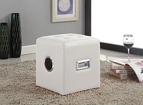 Major-Q Modern White Bluetooth Speaker Sound Lounge Ottoman (7096524)