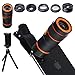 6-in-1 Cell Phone Camera Lens Kit, 12x Telephoto Zoom Lens, 0.62x Wide Angle & 20x Macro, 235° Fisheye, Starburst, and Professional CPL Lens+ Phone Holder & Tripod for iPhone X/8/7/6/6s Plus, Android,