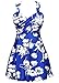 COCOPEAR Women's Elegant Crossover One Piece Swimdress Floral Skirted Swimsuit